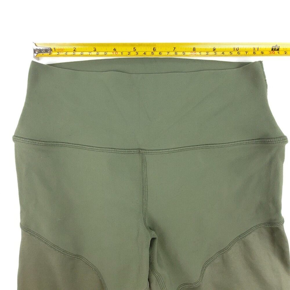 ALO YOGA Sheila High Rise Sheer Mesh Cut Out Leggings Jungle Green Olive Small - Picture 3 of 6